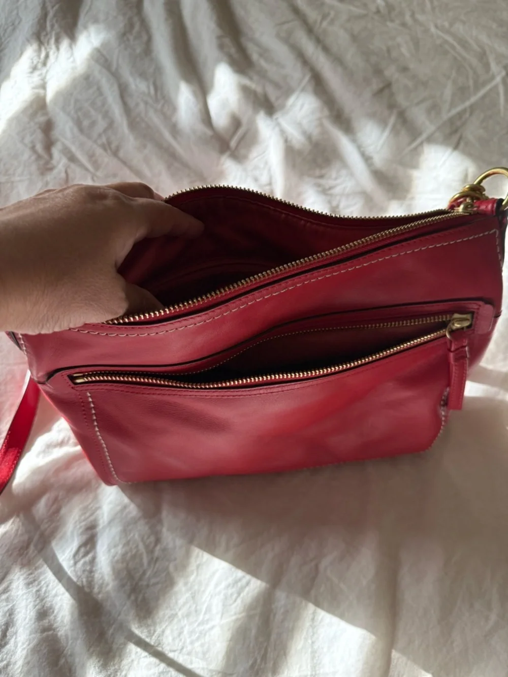 Coach Red Hippie Poppy Leather Bag #3
